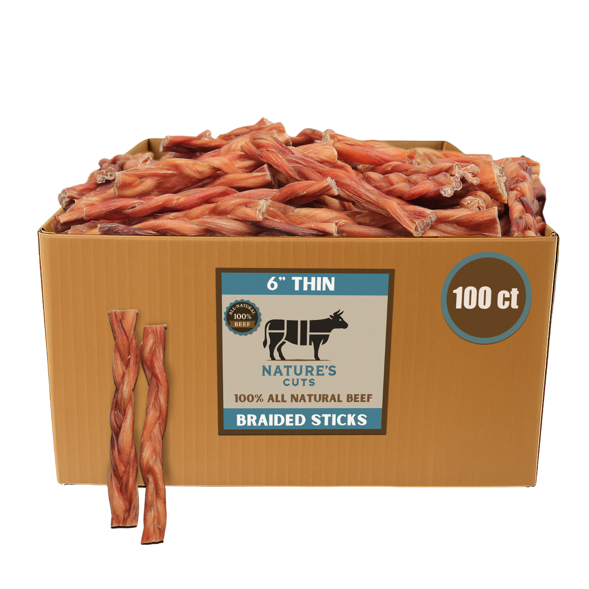 6" Thin Braided Bulk Bully Sticks-5